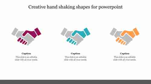Creative hand shaking shapes for powerpoint